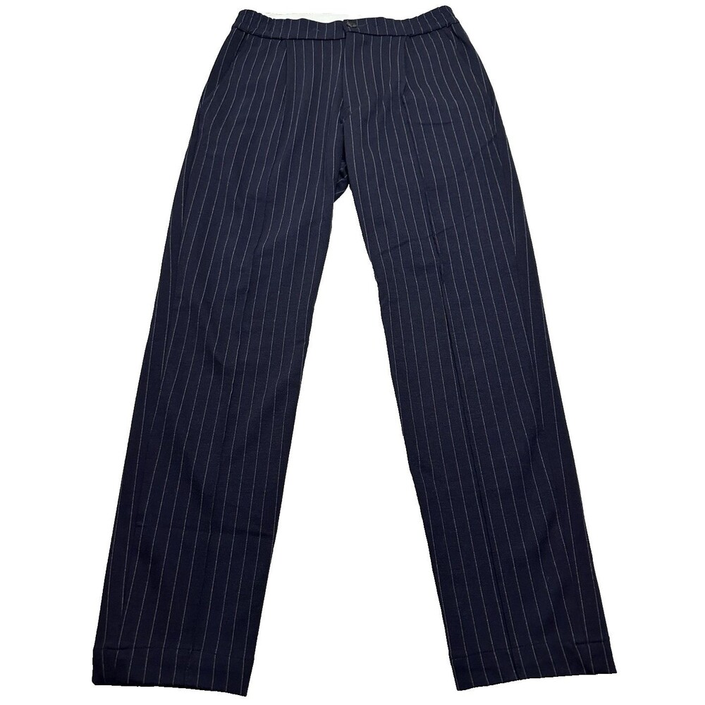Men's Seneca Vanta Pants 30R x 29 Navy Pinstripe AYR Doubleknit Made in Italy